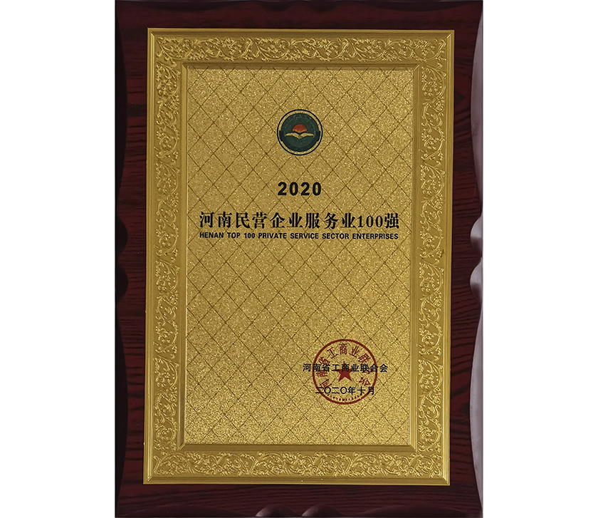 河南民营企业服务业100强2020